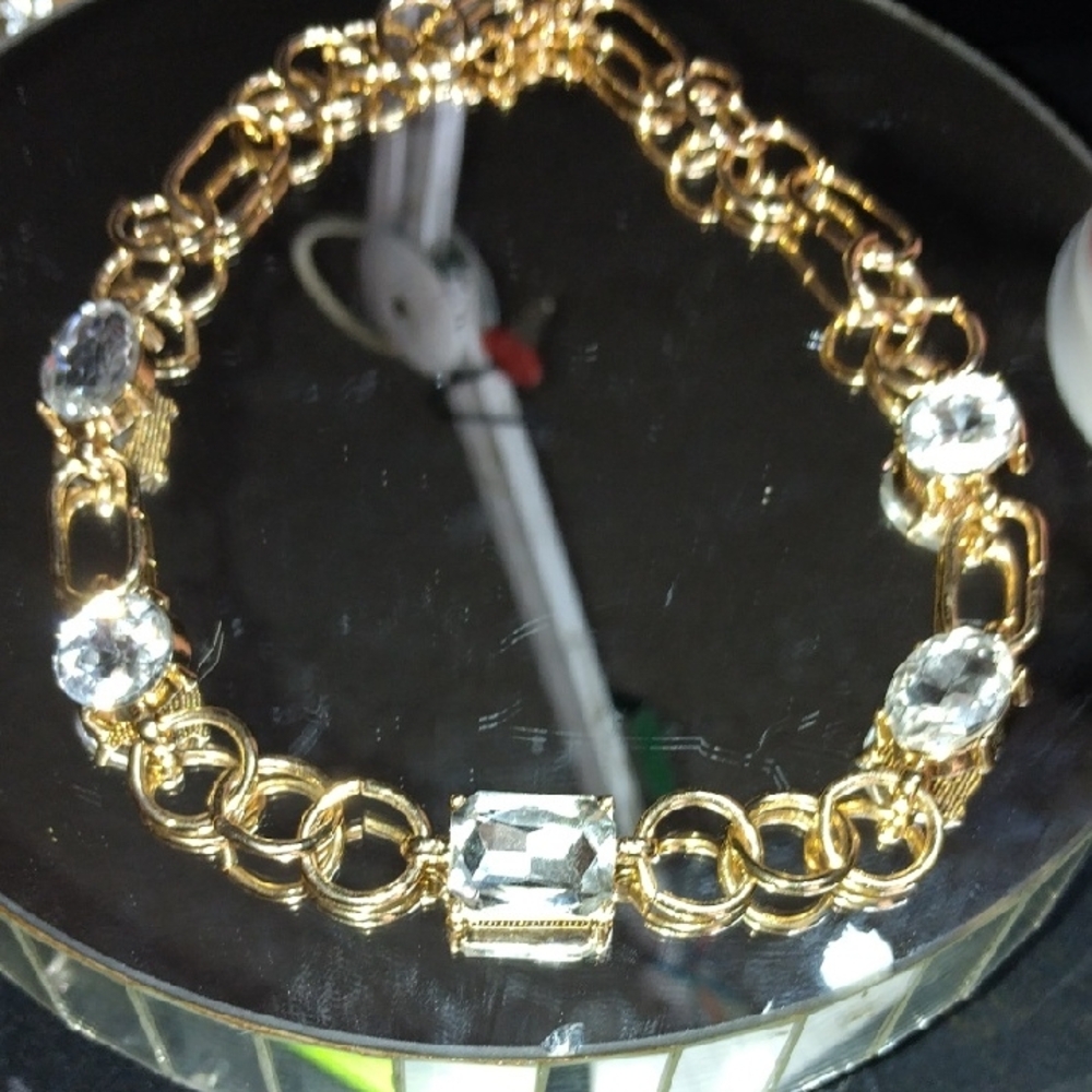 Gold and Silver Crystal Bracelet